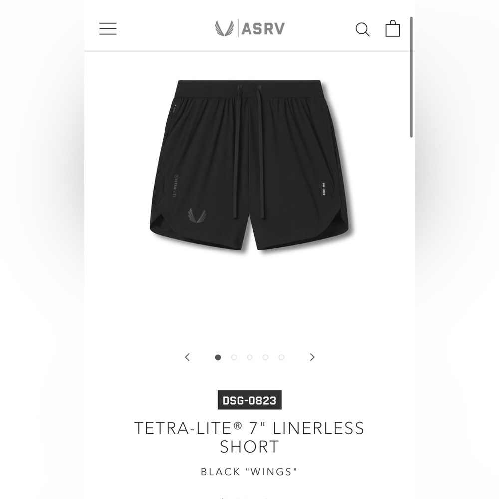 ASRV Black Athletic Shorts